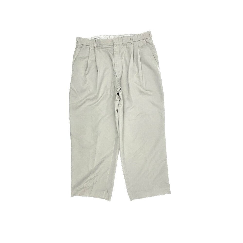 John Henry Pleated Straight Leg Women's size 36x25 Beige‎ Tan Chino pants